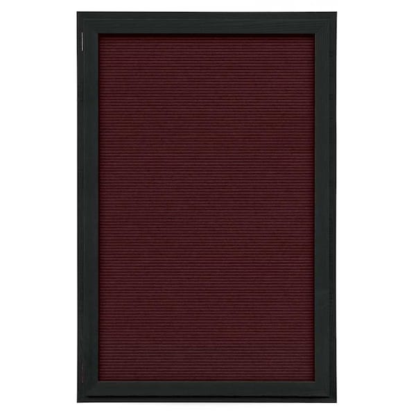 Outdoor Enclosed Combo Board, 72"x36", Black Frame/Grey & Surf